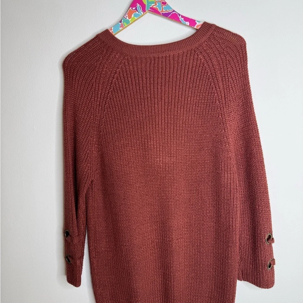 Miracle | Women's Lace-Up Sweater | Rust | Size M/L